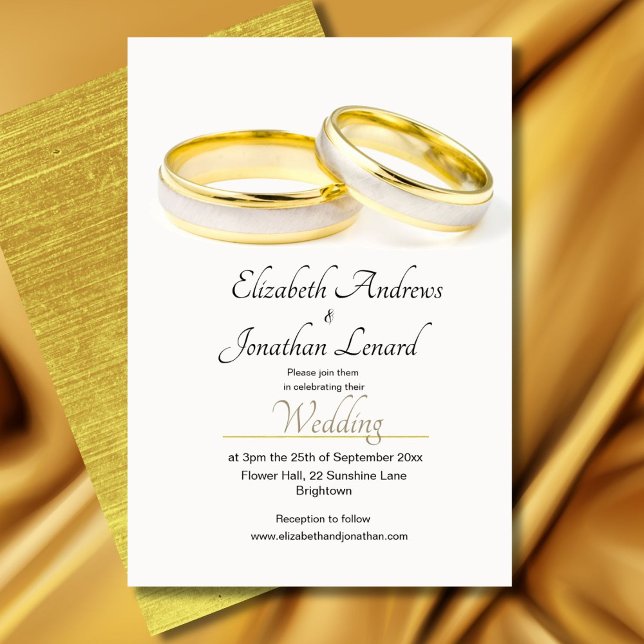 Elegantes Anillos Invitación simple a la boda (Subido por el creador)