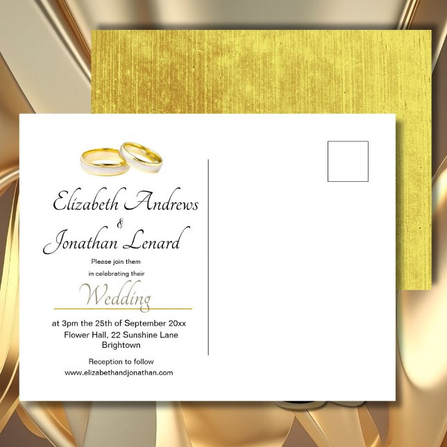 Elegantes Anillos Invitación simple a la boda (Subido por el creador)