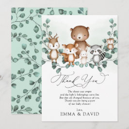 Elegantes animales de Woodland Tarjeta de agradeci