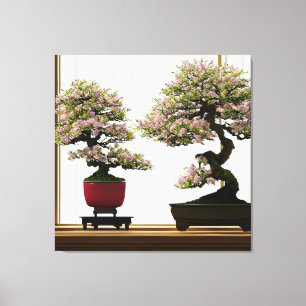 Elegantes árboles de cerezo bonsai por impresión d