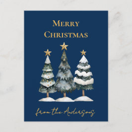 Elegantes árboles de Navidad azul marino