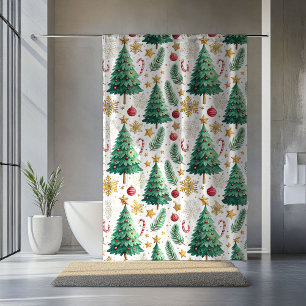 Elegantes árboles de Navidad Cortina de ducha mini