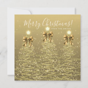Elegantes árboles de Navidad dorados de vacaciones