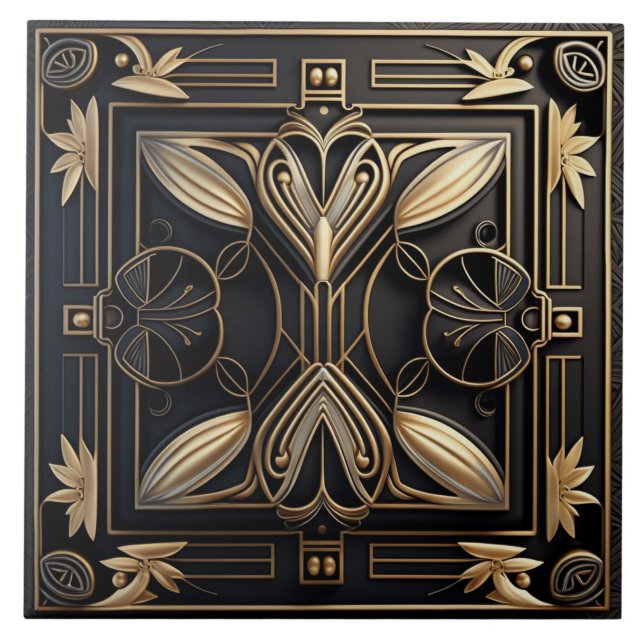 Elegantes Baldosas de cerámica Art Deco (Frente)