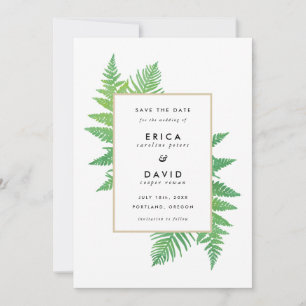Elegantes botánicos salvan las tarjetas de fecha
