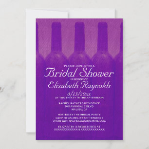 Elegantes botellas de vino invitaciones a la ducha