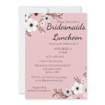 Elegantes Bridesmaids Floral Invitación al almuerz