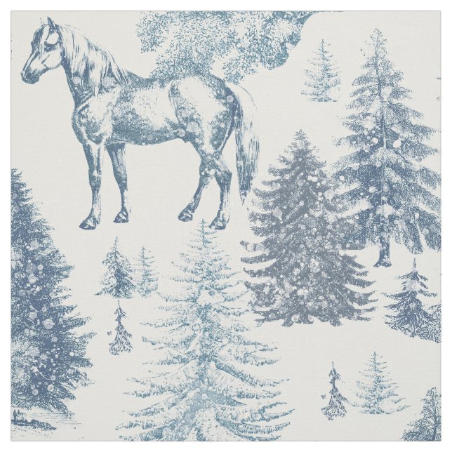 Elegantes caballos blancos de época en tela de bos (Retal)