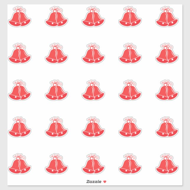 Elegantes campanas de boda Pegatina de corte de be (Hoja)