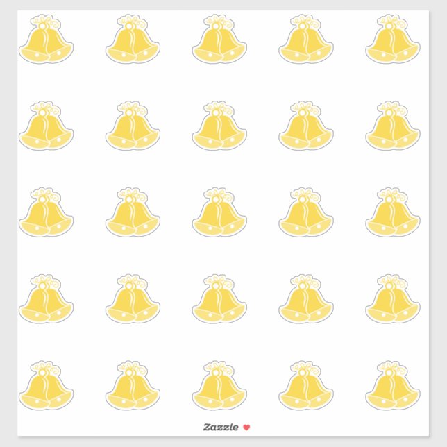 Elegantes campanas de boda Pegatina de corte de be (Hoja)