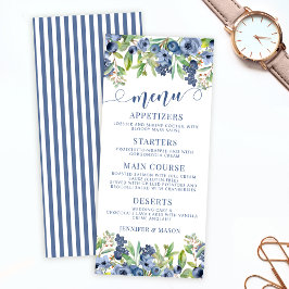 Elegantes cartas bodas florales de arándano azul