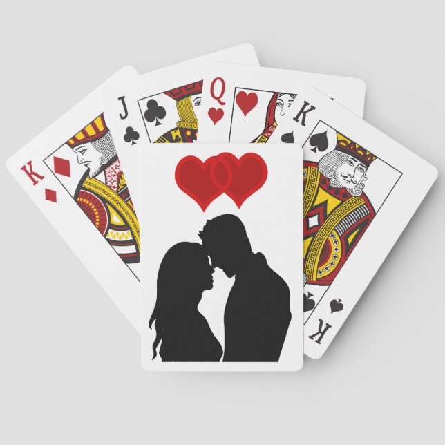 Elegantes cartas de juego de San Valentín (Reverso)