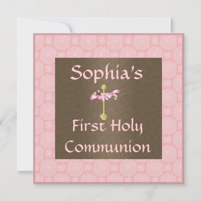 Elegantes Chicas Primer Invitación de la Santa Com (Anverso)