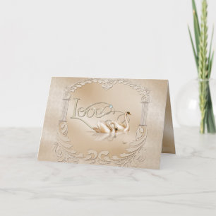 Elegantes Cisnes de Oro - Tarjeta