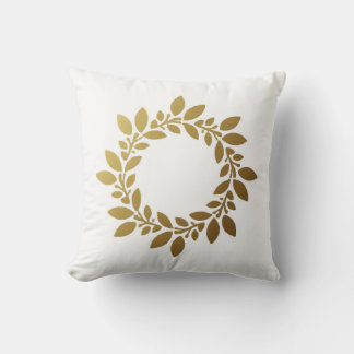 Elegantes Cojines Con Intrincada Hoja De Oro