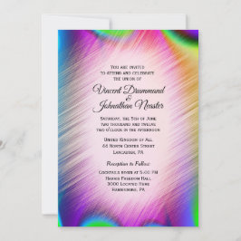 Elegantes colores arcoiris Invitaciones a la boda