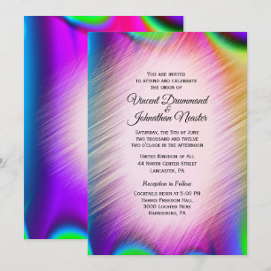 Elegantes colores arcoiris Invitaciones a la boda