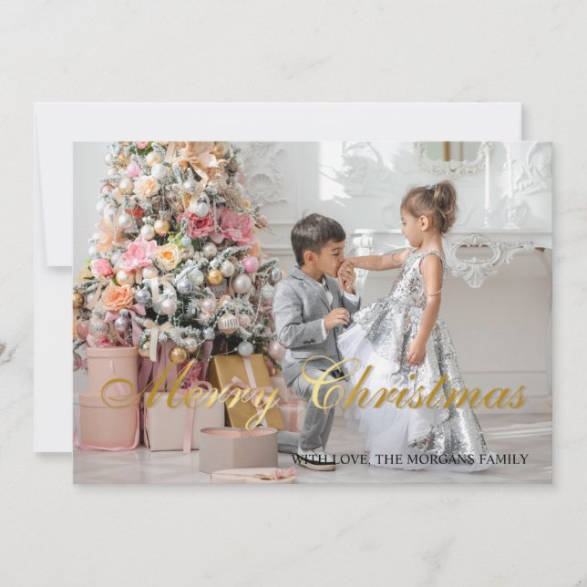 Elegantes copos de nieve de oro, árbol de Navidad, (Anverso)