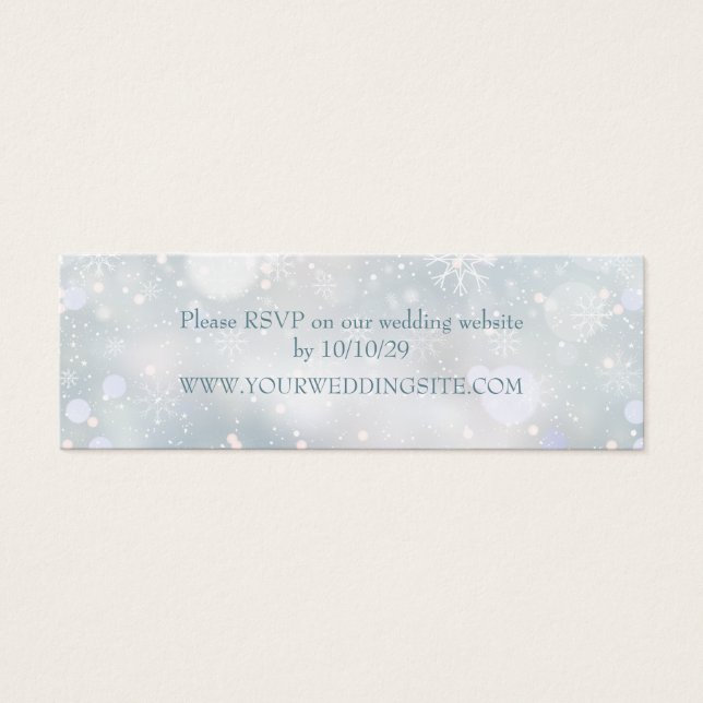 Elegantes copos de nieve RSVP sitio web de boda de (Frente)