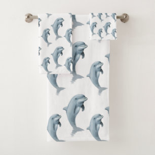 Elegantes delfines modernos lindos en blanco