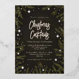 Elegantes estrellas Navidades Cócteles Invitación 