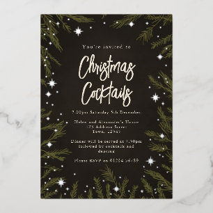 Elegantes estrellas Navidades Cócteles Invitación