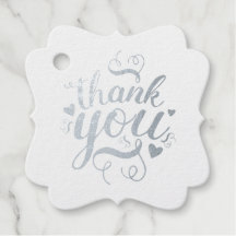 Elegantes etiquetas de agradecimiento de papel foi