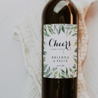 Elegantes etiquetas de Boda de vino con verduras t