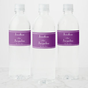 Elegantes etiquetas de botellas de agua de Boda pú