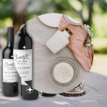 Elegantes etiquetas de botellas de vino de bodas -