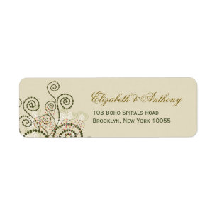 Elegantes etiquetas de direcciones de Bodas de esp