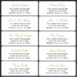 Elegantes etiquetas de invitados de boda<br><div class="desc">Boda minimalista personalizado nombre de invitado y etiquetas de correo con un elegante guión de caligrafía de oro de moda.</div>