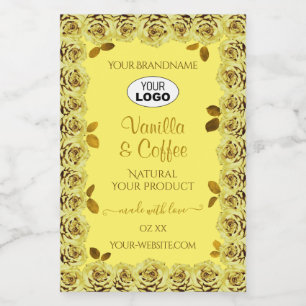 Elegantes etiquetas de productos amarillos logotip