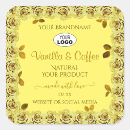 Elegantes etiquetas de productos amarillos logotip