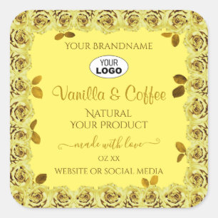 Elegantes etiquetas de productos amarillos logotip