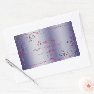Elegantes etiquetas de productos azules Ornate Cor