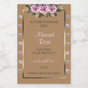 Elegantes etiquetas de productos beiges diamantes