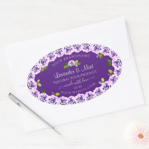 Elegantes etiquetas de productos púrpura Rosas flo