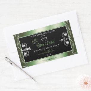 Elegantes etiquetas de productos verdes de color n