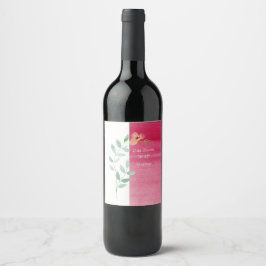 Elegantes etiquetas de vino de flores rosadas