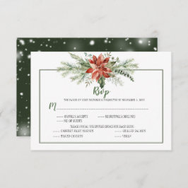 Elegantes Evergreens y Poinsettia Navidad RSVP