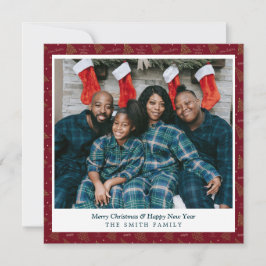 Elegantes felicitaciones de Navidad Roja Crimson c