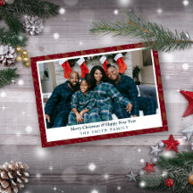 Elegantes felicitaciones de Navidad Roja Crimson c