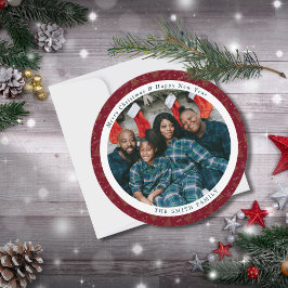 Elegantes felicitaciones de Navidad Roja Crimson c