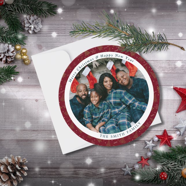 Elegantes felicitaciones de Navidad Roja Crimson c (Subido por el creador)