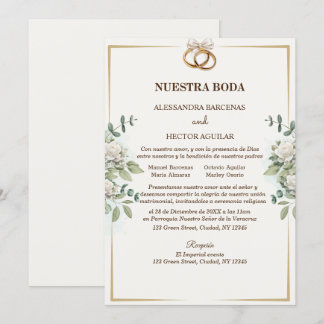 Elegantes flores blancas e invitación a la vegetac