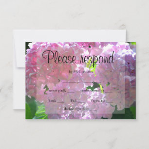 Elegantes flores boho rosadas hortensias RSVP