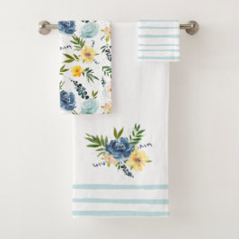 Elegantes flores de acuarela Rosas Azules Amarilla