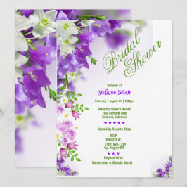 Elegantes flores de lavanda invitaciones a ducha d