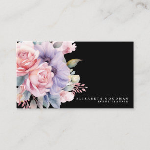 Elegantes flores dulces Tarjetas de Negra de Negoc